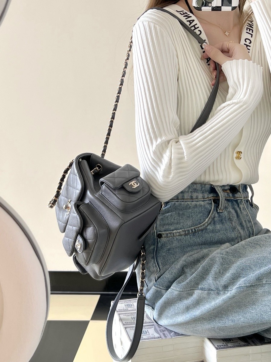 小香 23K 坦克雙肩背包 深灰小號_9