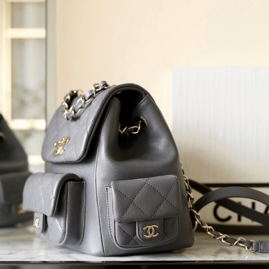 小香 23K系列 坦克雙肩背包 深灰大號C-061_2