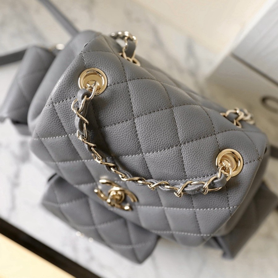 小香 23K系列 坦克雙肩背包 深灰大號C-061_4