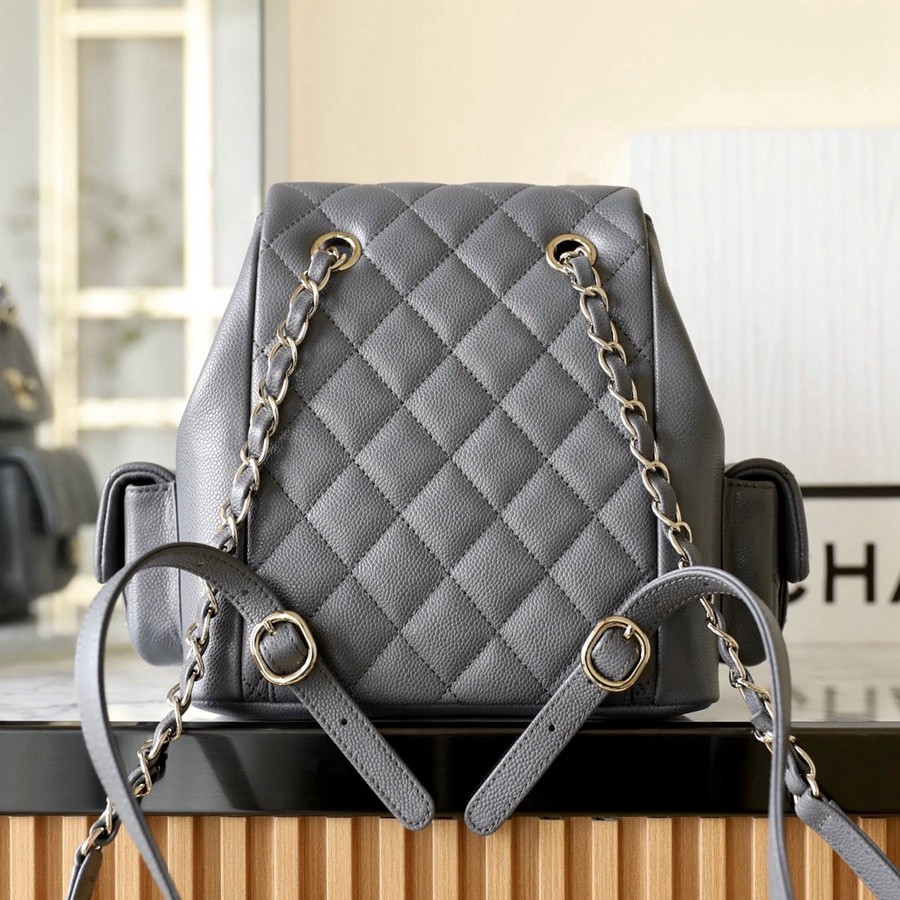 小香 23K系列 坦克雙肩背包 深灰大號C-061_3