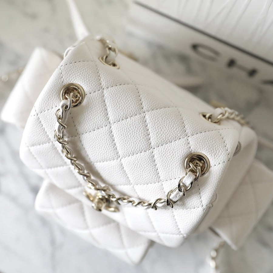 小香 23K坦克雙肩背包 白色小號_4