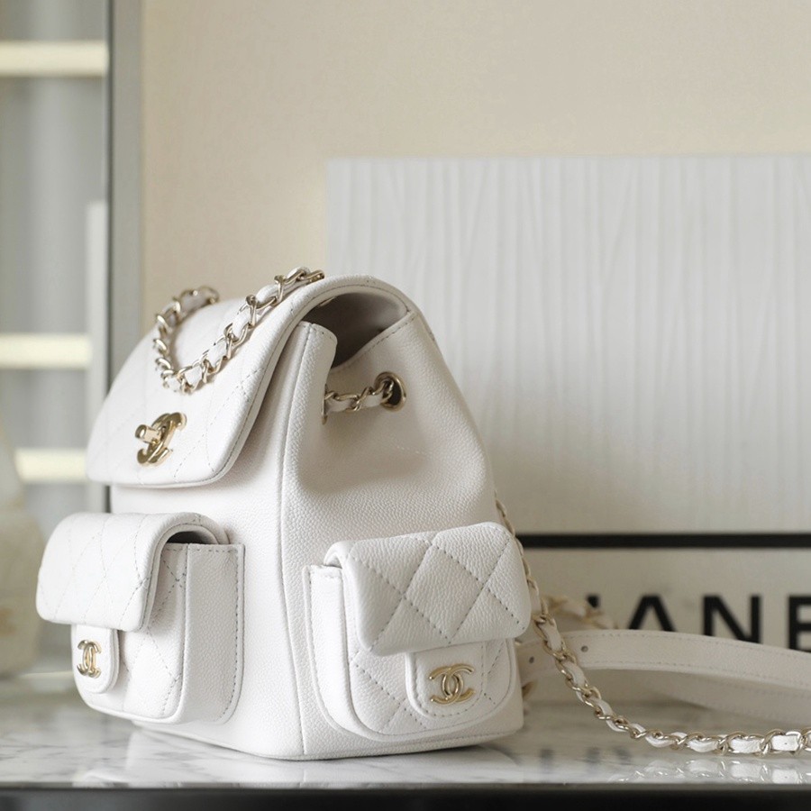 小香 23K坦克雙肩背包 白色小號_2