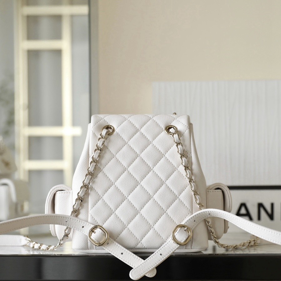 小香 23K坦克雙肩背包 白色小號_3