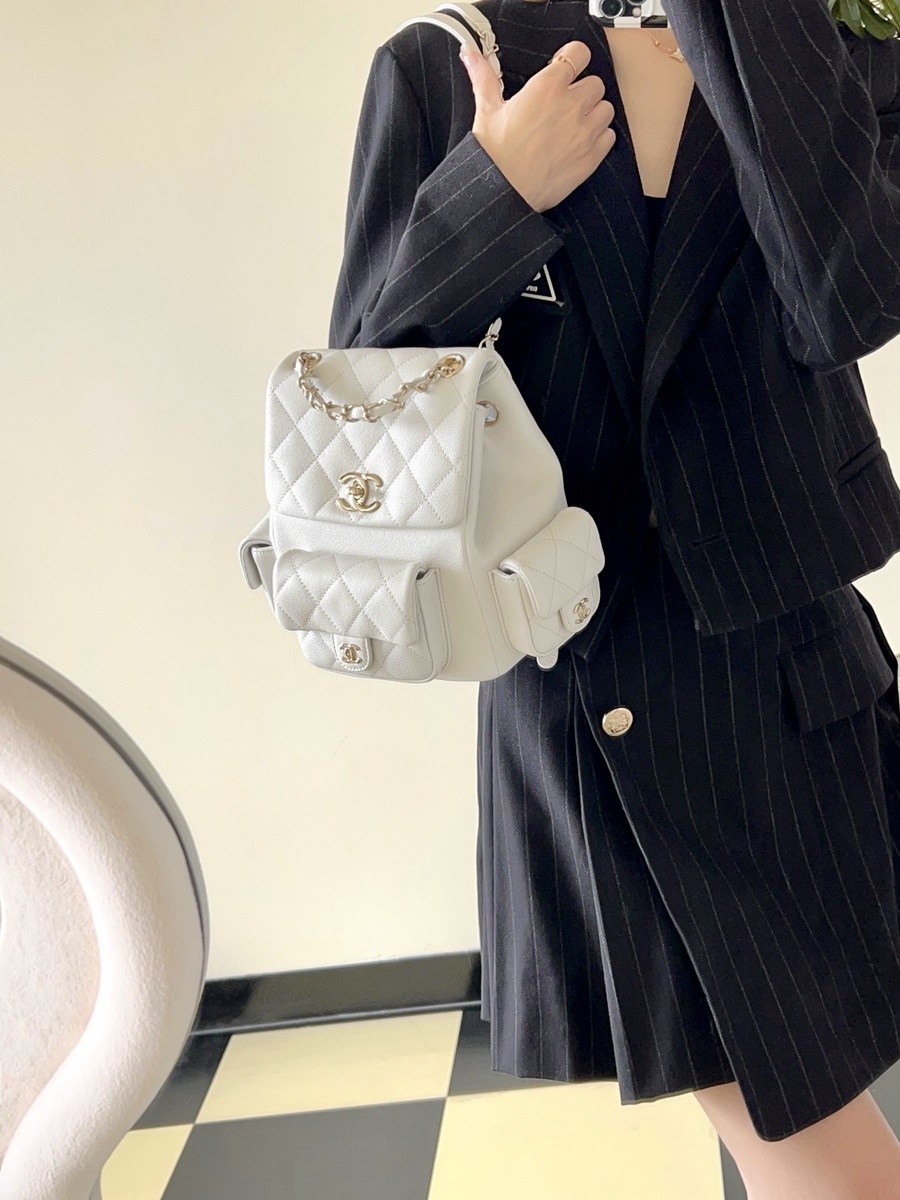 小香 23K系列 坦克雙肩背包 白色大號_11