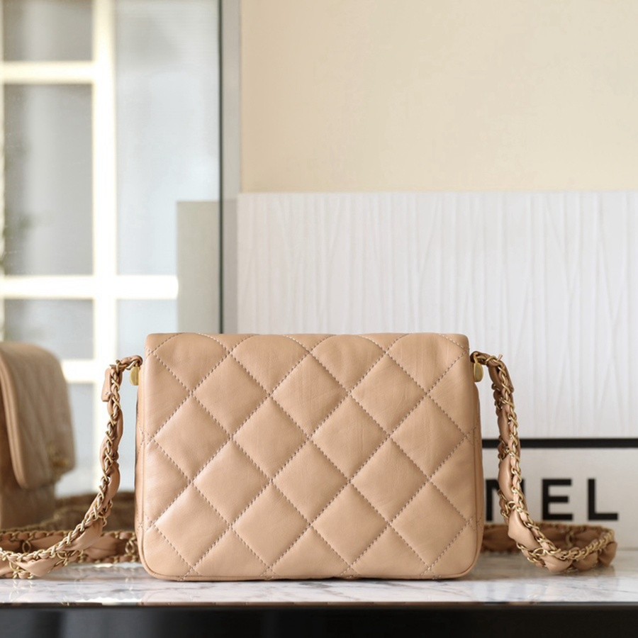 小香 23K秋冬 19系列口蓋包 奶茶色_5