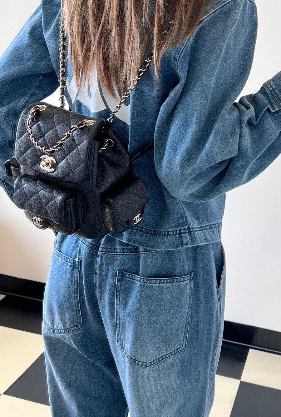 小香 23K系列 坦克雙肩背包 黑色小號_11