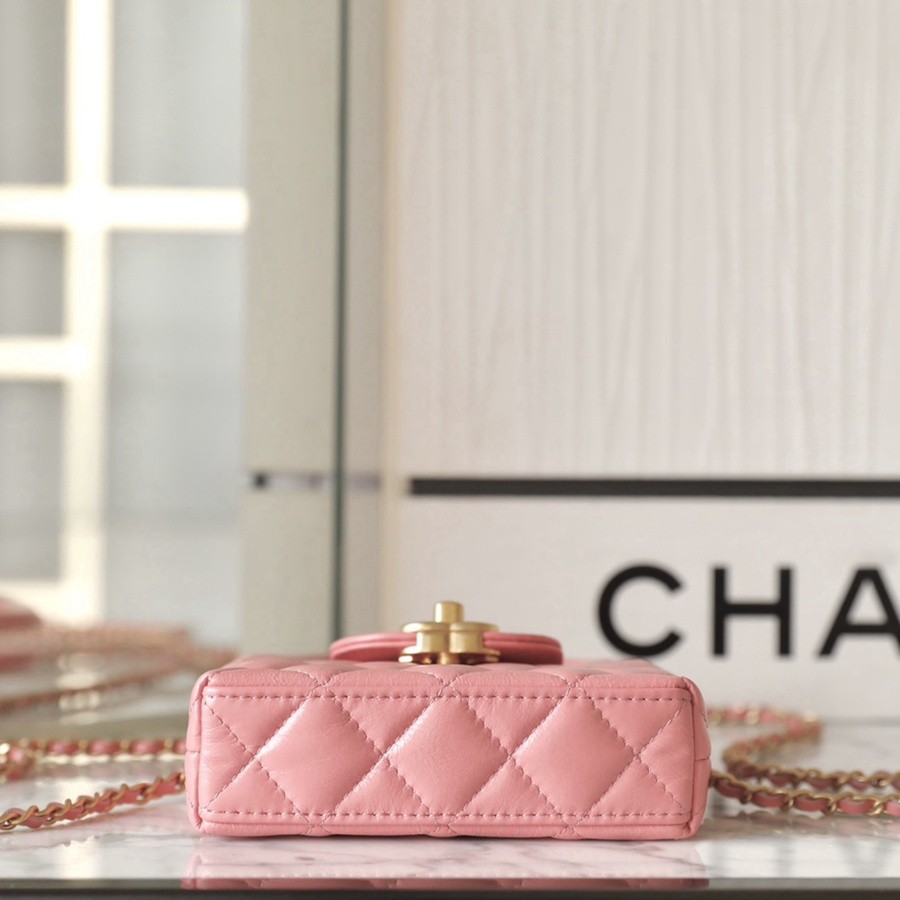 小香 23K秋冬 Kelly鏈條包 小號 珊瑚粉_5