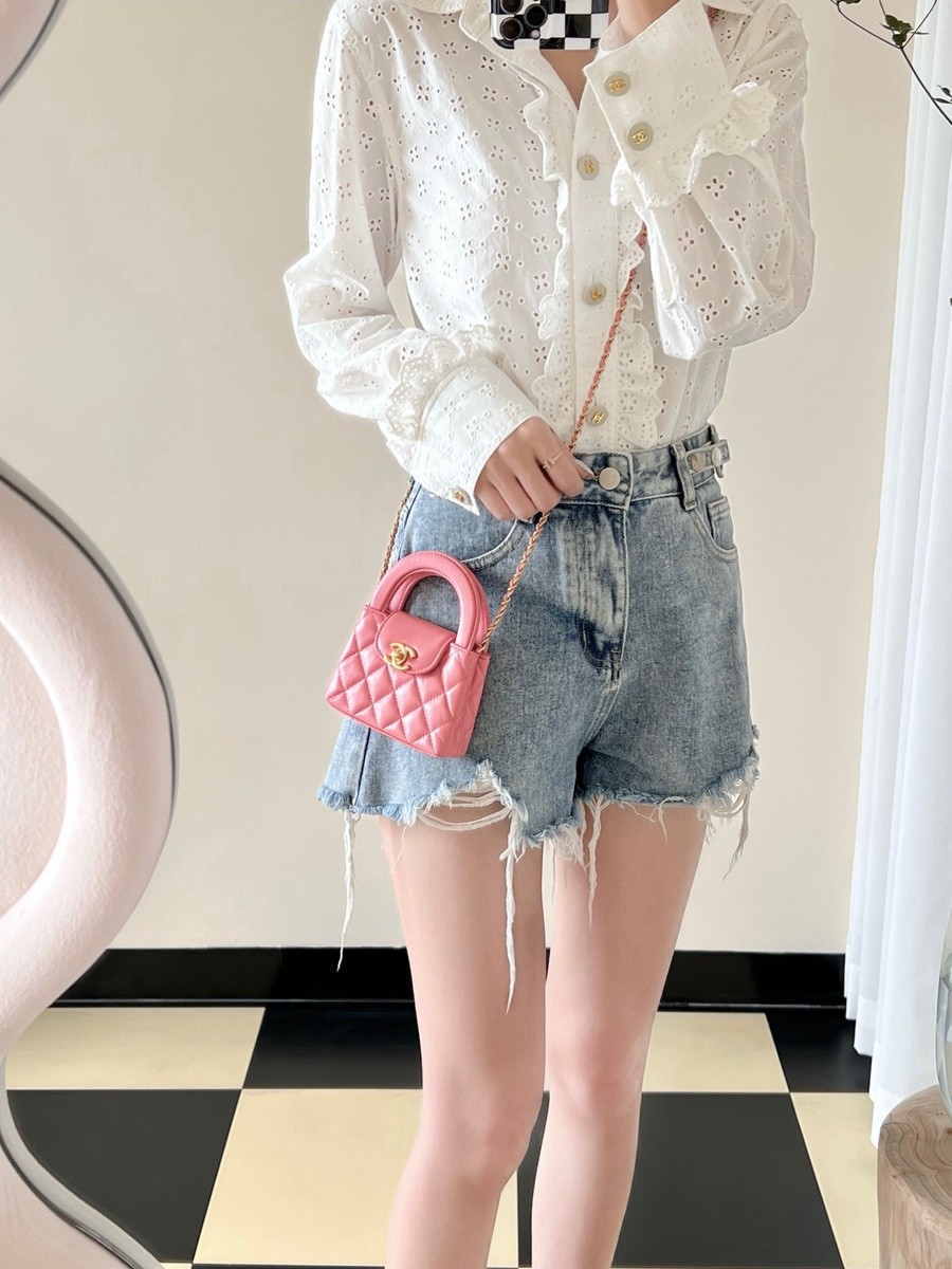 小香 23K秋冬 Kelly鏈條包 小號 珊瑚粉_8