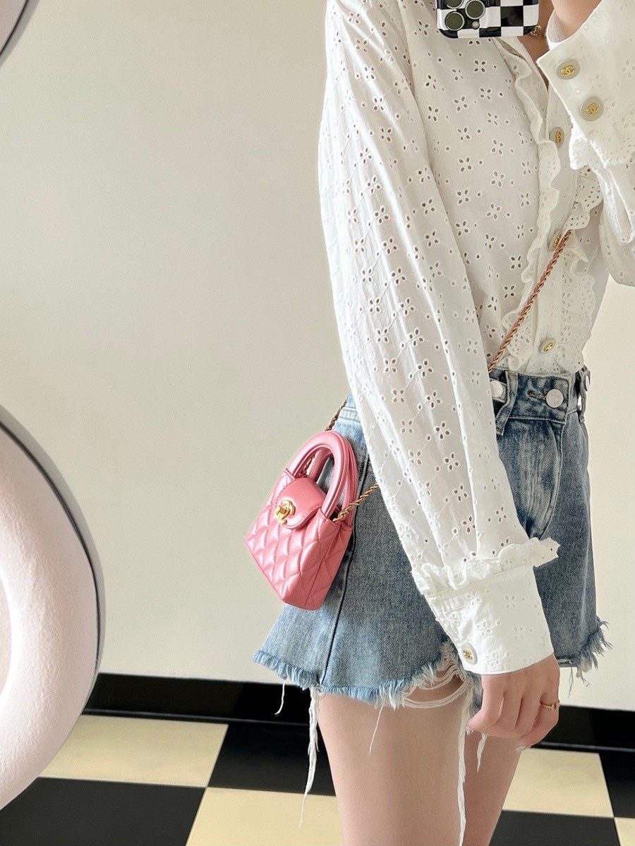 小香 23K秋冬 Kelly鏈條包 小號 珊瑚粉_10