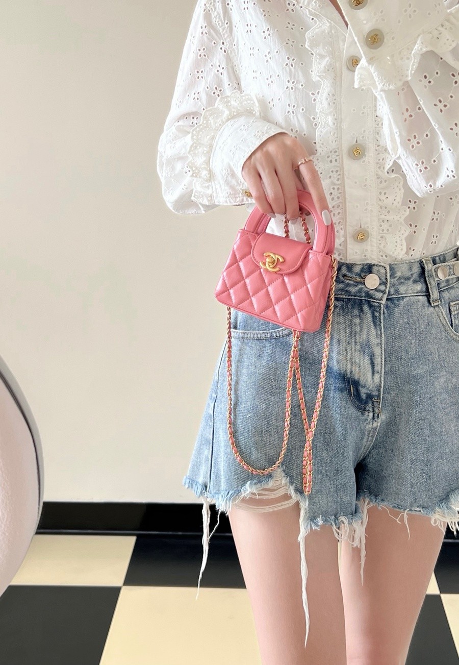 小香 23K秋冬 Kelly鏈條包 小號 珊瑚粉_12