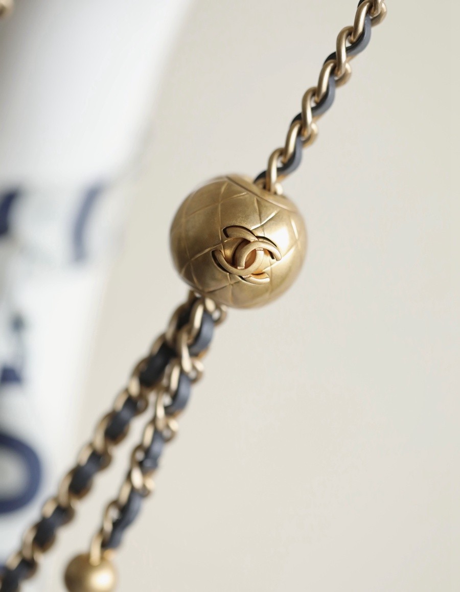 23K 小香新色金球口蓋包 金球調節扣 大mini深灰_8