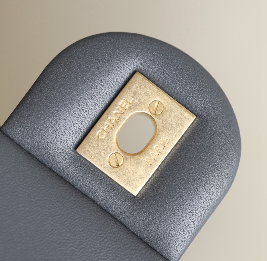 23K 小香新色金球口蓋包 金球調節扣方胖子 深灰_17