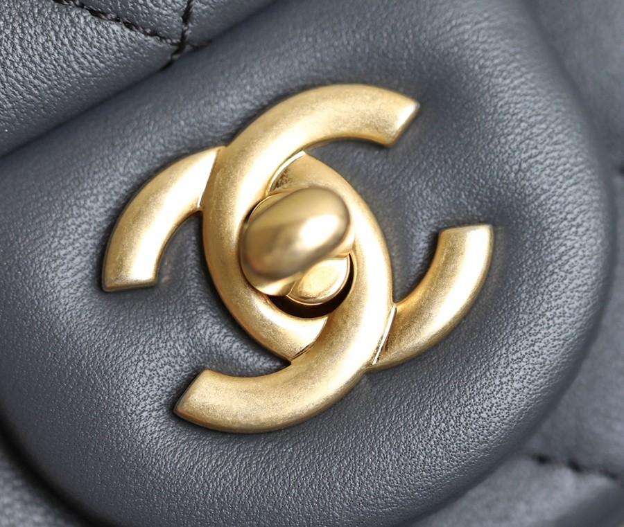 23K 小香新色金球口蓋包 金球調節扣方胖子 深灰_16