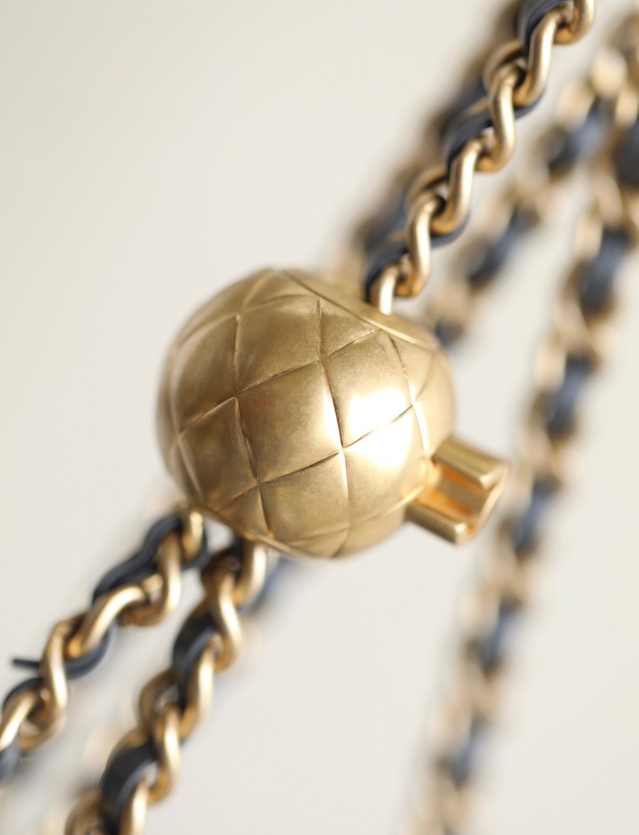 23K 小香新色金球口蓋包 金球調節扣方胖子 深灰_15