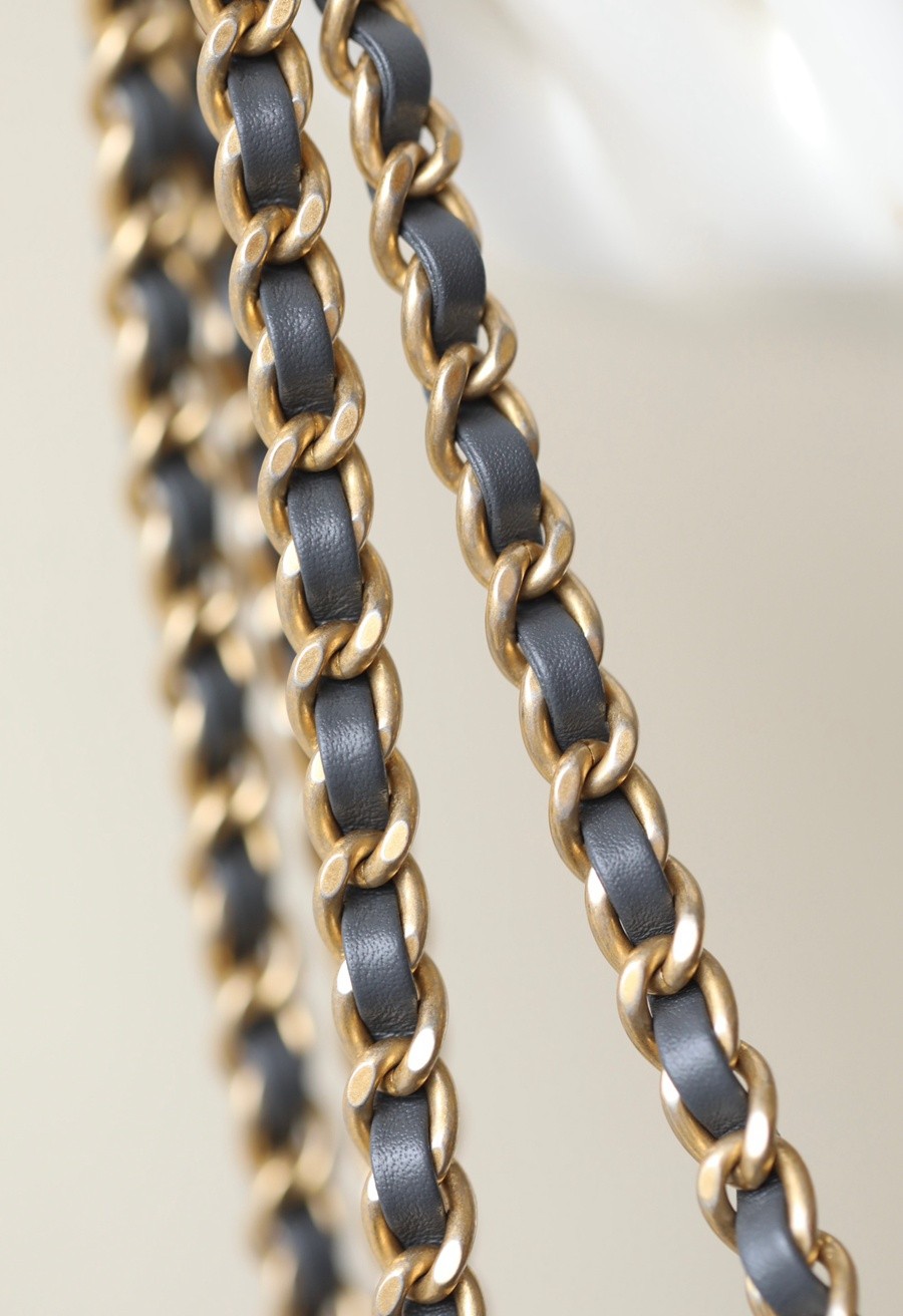 23K 小香新色金球口蓋包 金球調節扣方胖子 深灰_19