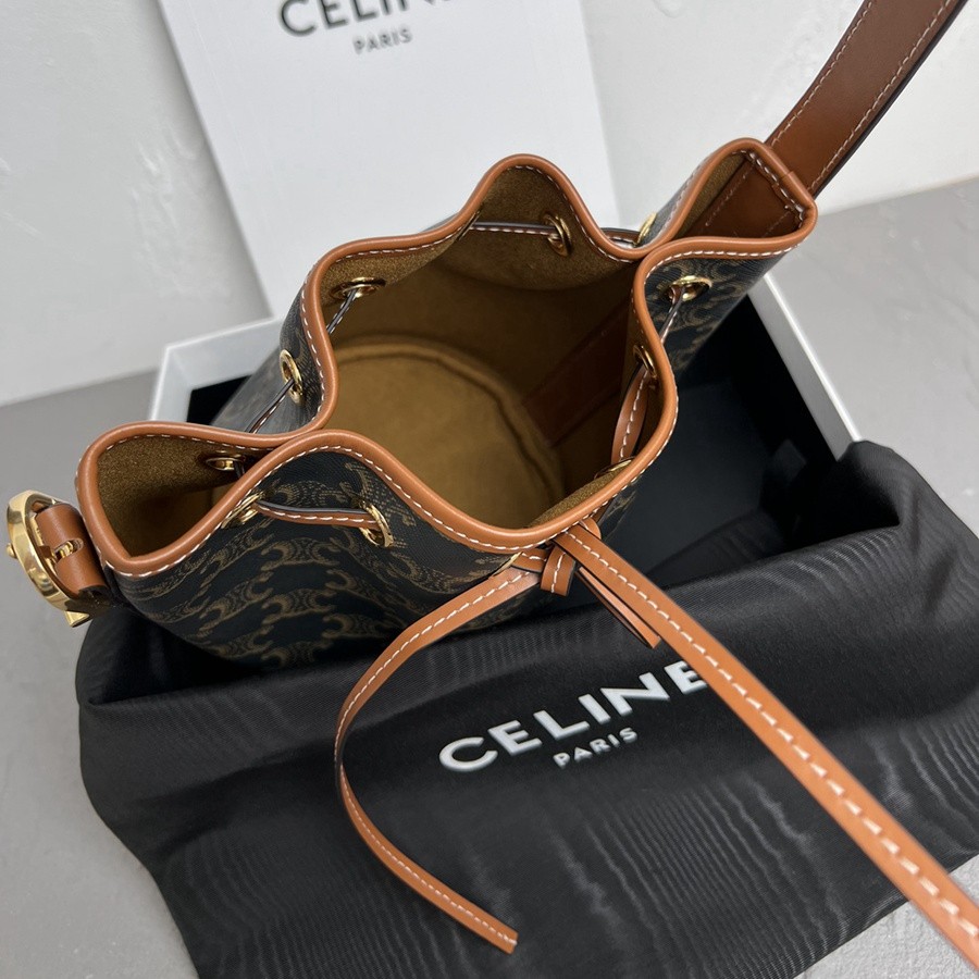 CELINE Triomphe  印花抽繩包_7