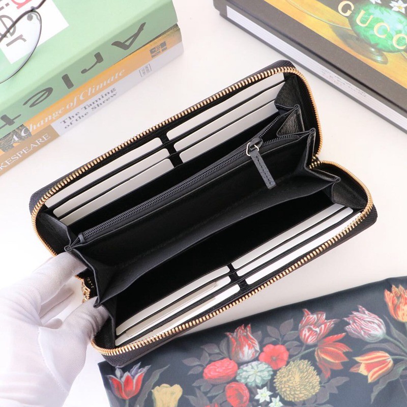 523154 Ophidia系列GG全拉鏈式錢包 黑色_5