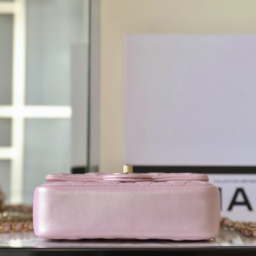 24P珍珠链条方胖子小號珠光粉羊皮_5