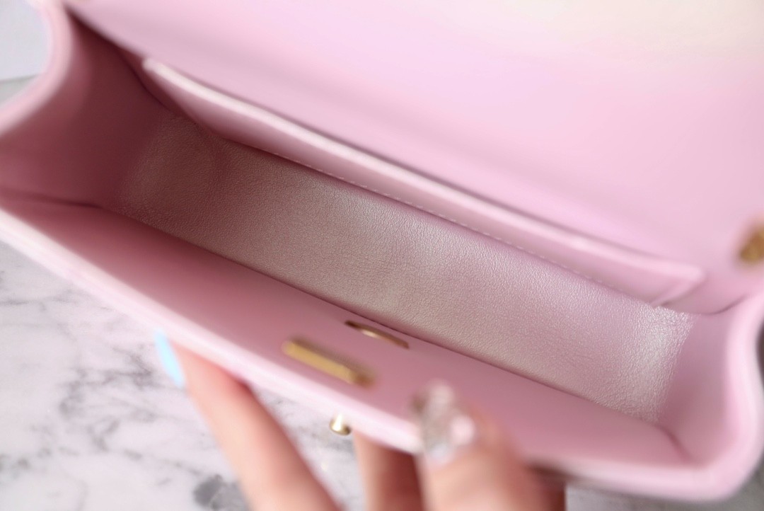 24P珍珠链条方胖子小號珠光粉羊皮_6