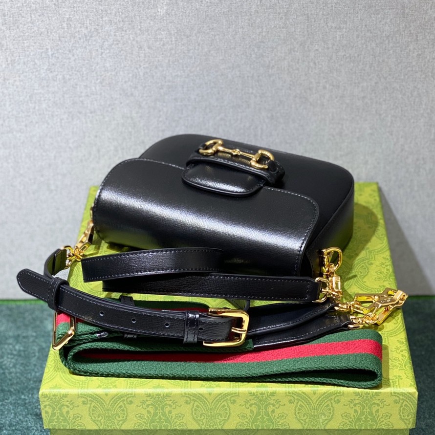 Horsebit1955小號經典馬街扣馬鞍包黑色_4