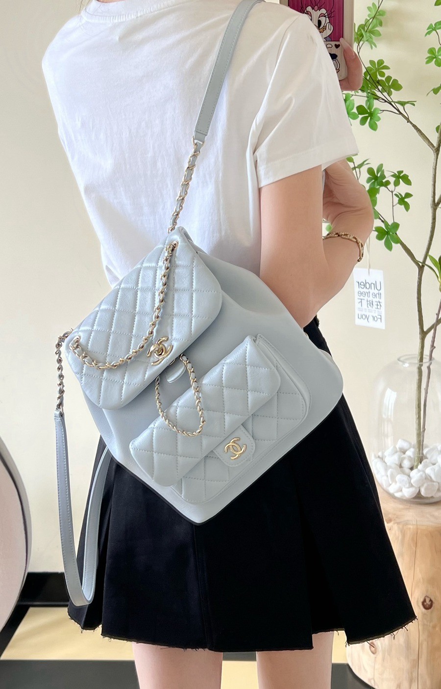 24P春夏新色 Duma雙肩背包 淡灰色_7