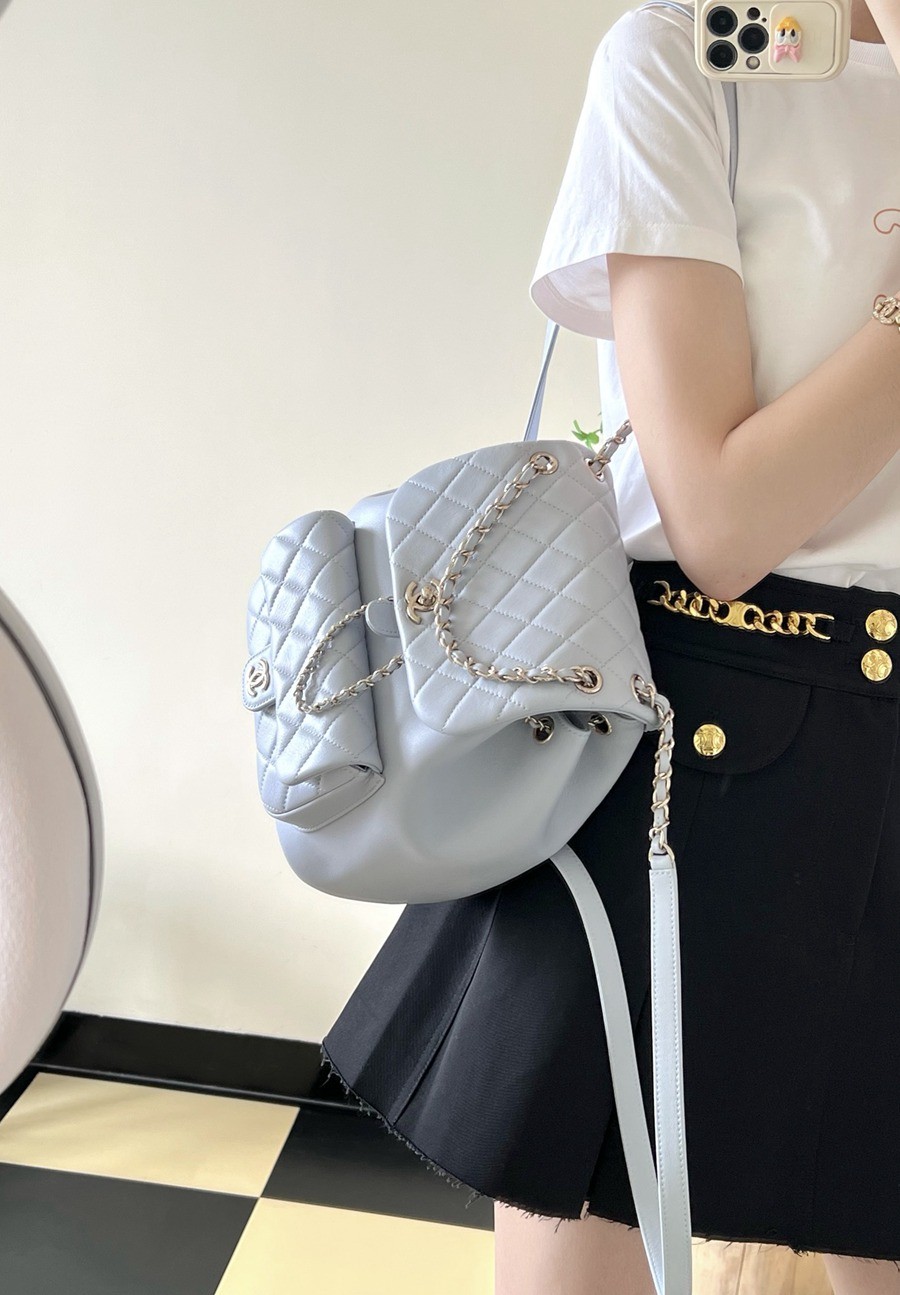 24P春夏新色 Duma雙肩背包 淡灰色_6