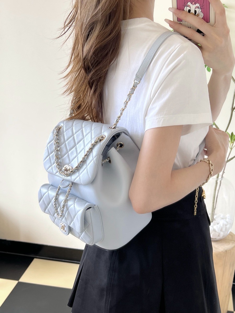 24P春夏新色 Duma雙肩背包 淡灰色_9