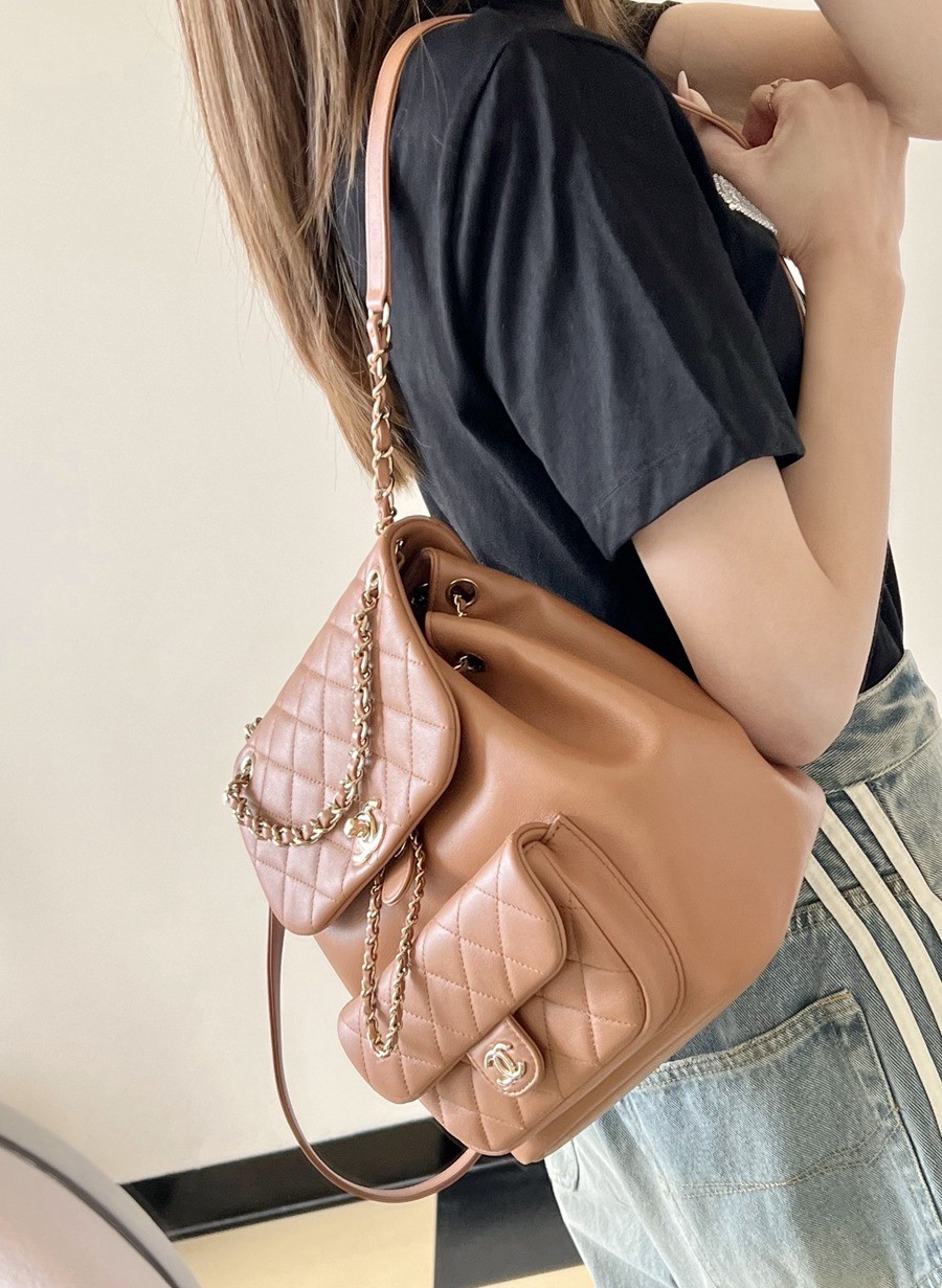 24P春夏新色 Duma雙肩背包 焦糖色_8