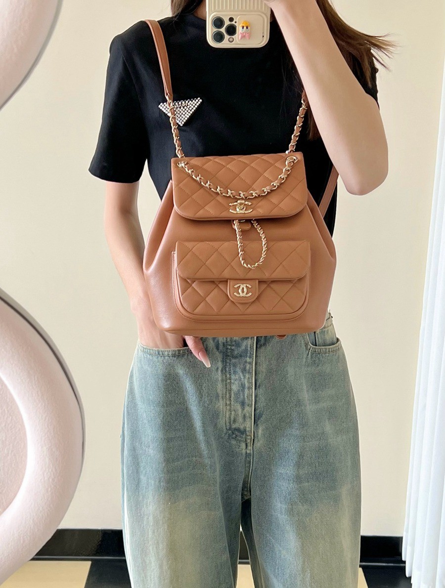 24P春夏新色 Duma雙肩背包 焦糖色_9