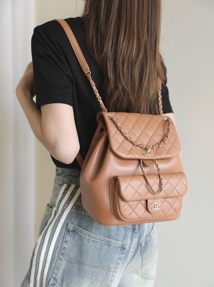 24P春夏新色 Duma雙肩背包 焦糖色_10