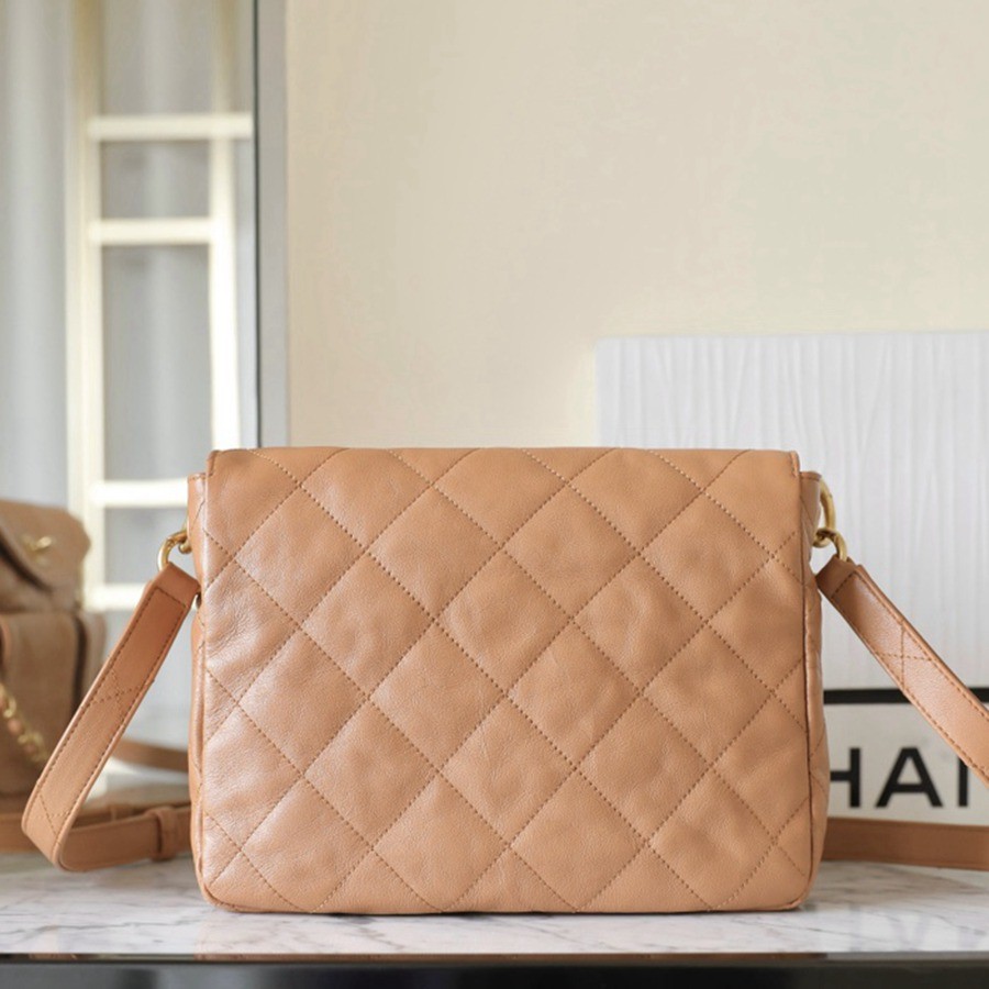 24P 春夏嬉皮郵差包 焦糖色 小號_4