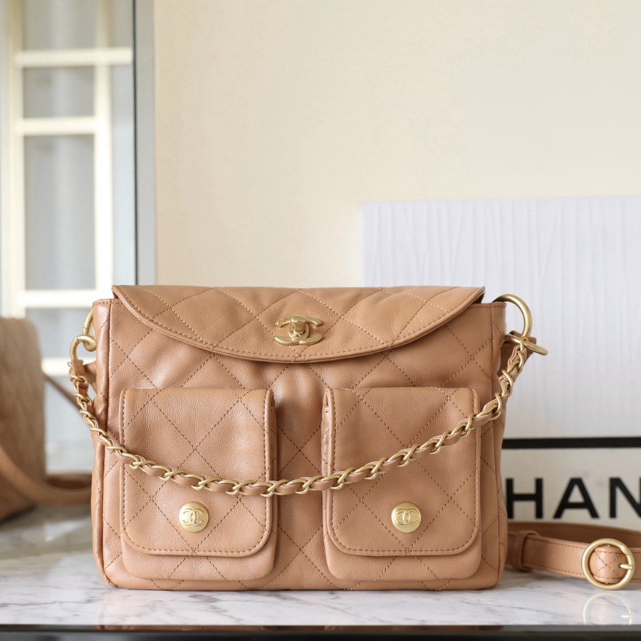 24P 春夏嬉皮郵差包 焦糖色 小號_1