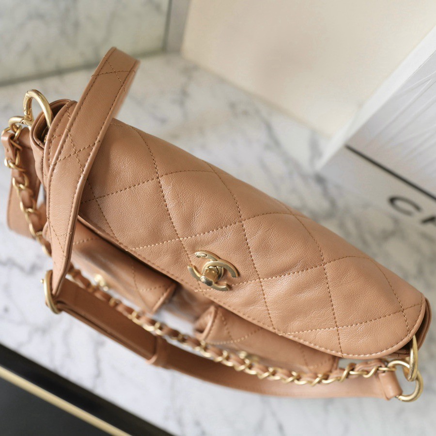 24P 春夏嬉皮郵差包 焦糖色 小號_2