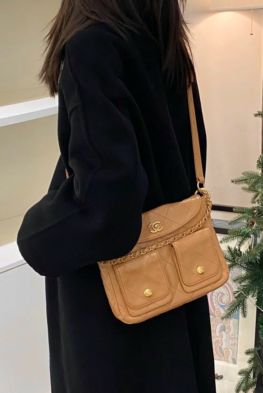 24P 春夏嬉皮郵差包 焦糖色 小號_7