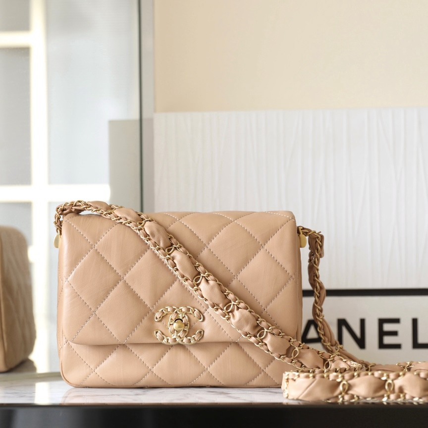 23K 19系列口蓋包 奶茶色_1