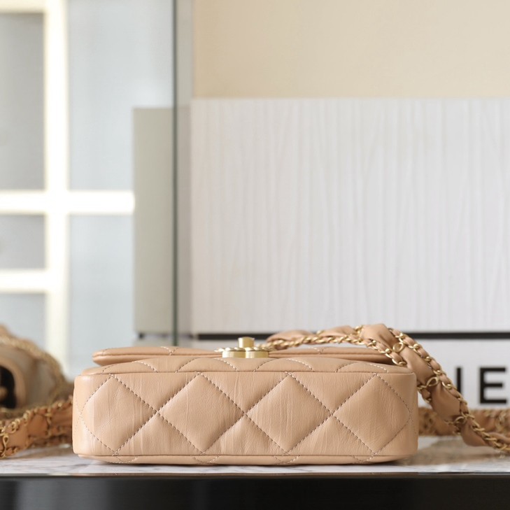 23K 19系列口蓋包 奶茶色_4