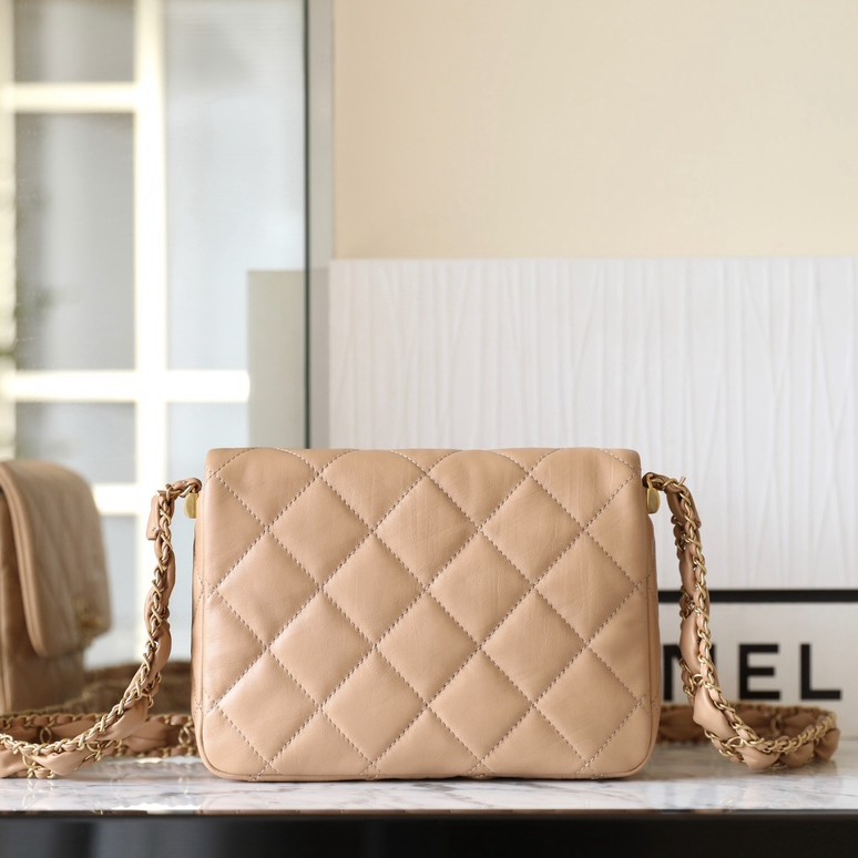 23K 19系列口蓋包 奶茶色_5