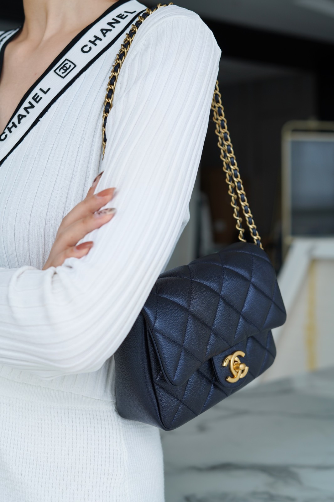 小香子彈殼方胖子 珠光黑藍_9