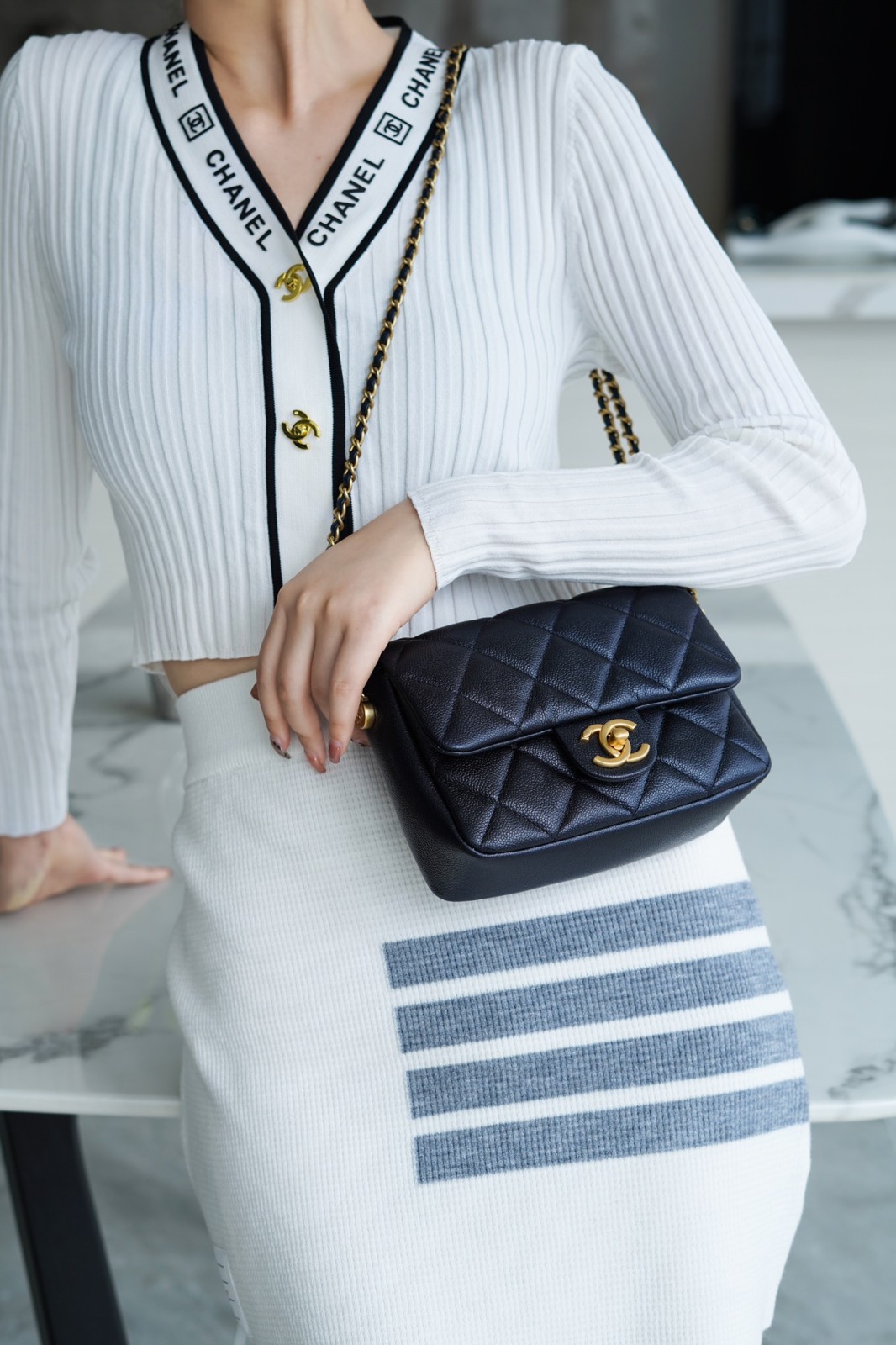 小香子彈殼方胖子 珠光黑藍_10