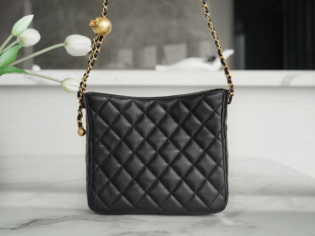 22K 金屬球嬉皮包 黑色_3