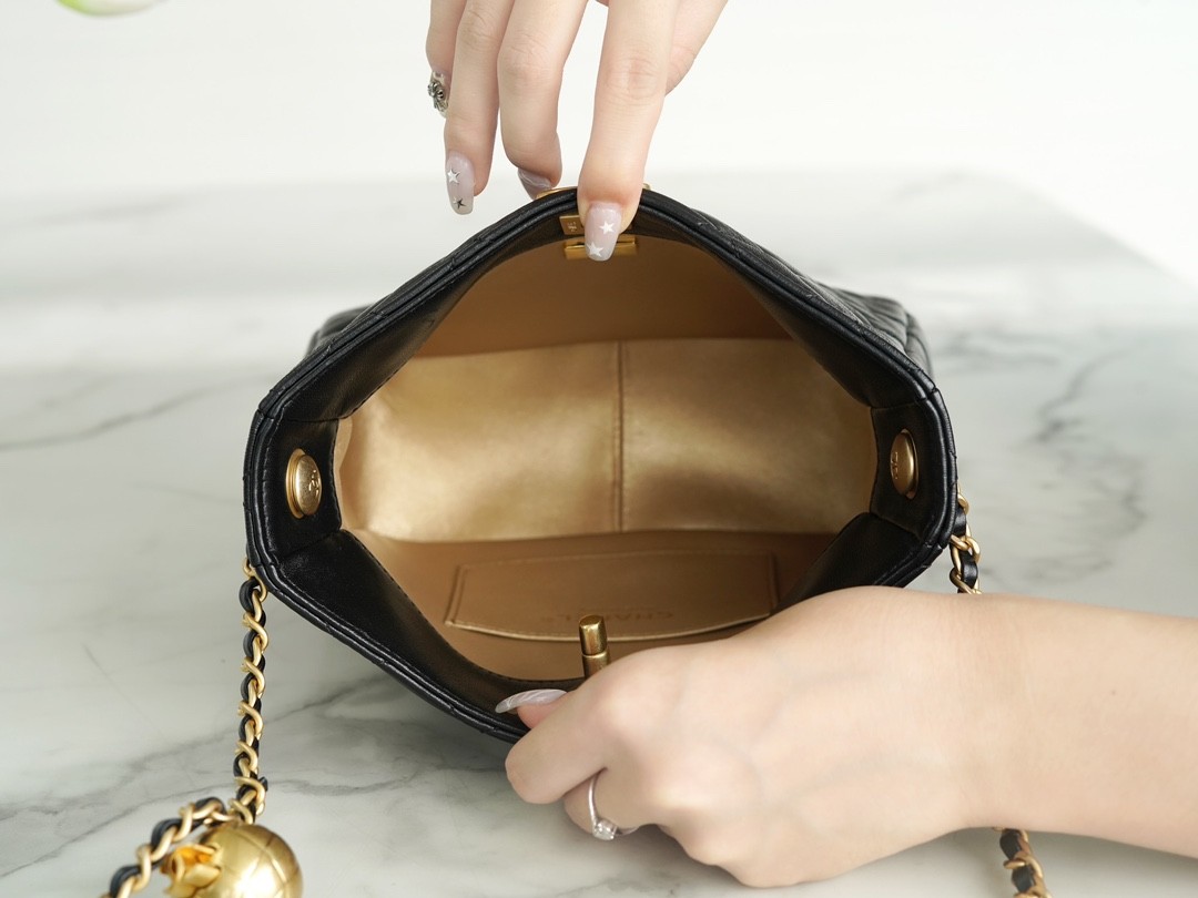 22K 金屬球嬉皮包 黑色_5