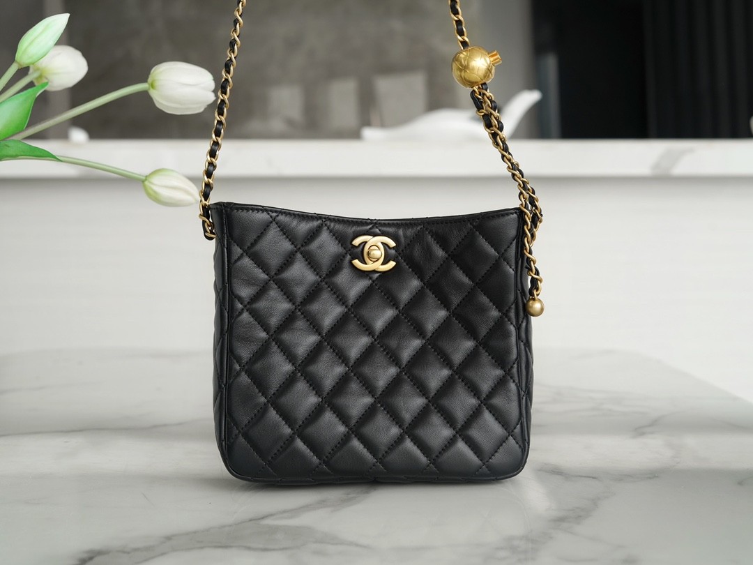 22K 金屬球嬉皮包 黑色_2