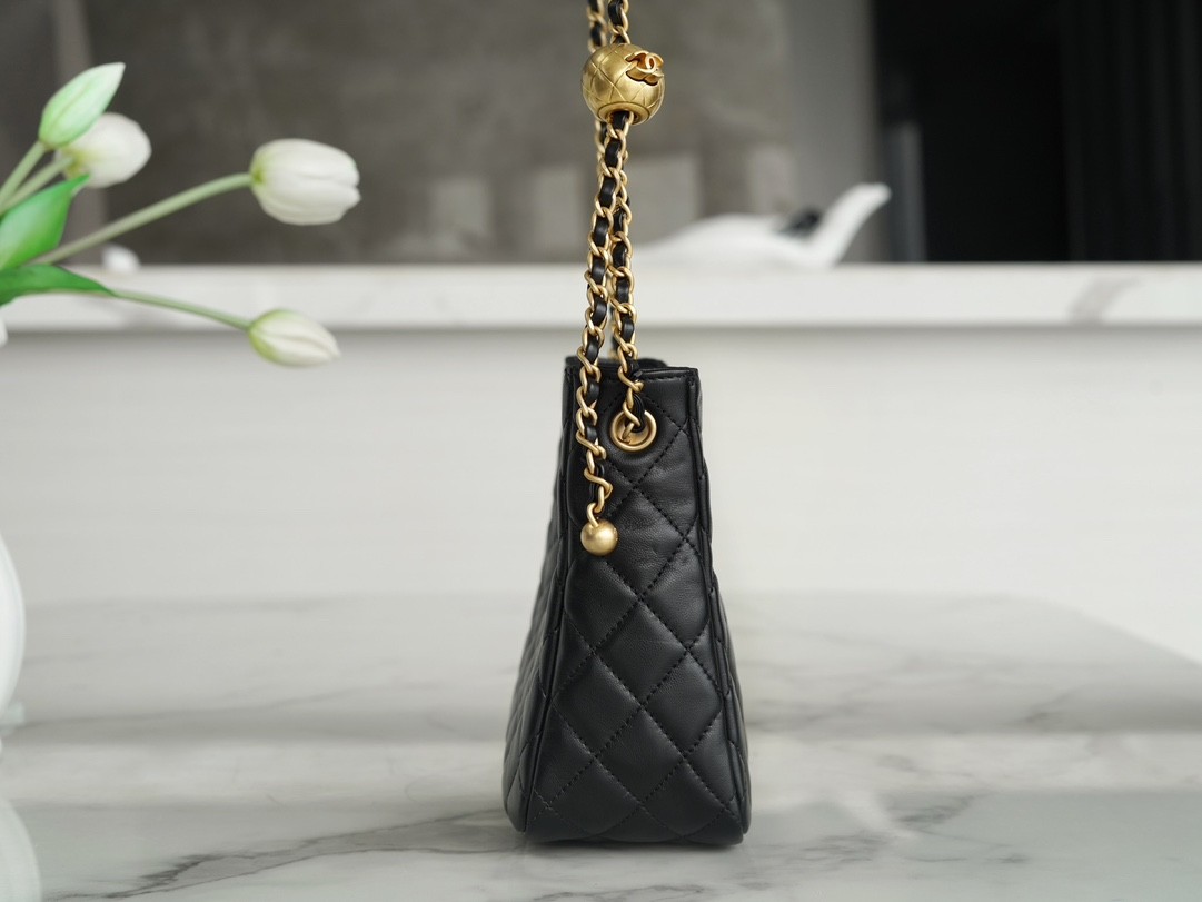 22K 金屬球嬉皮包 黑色_6