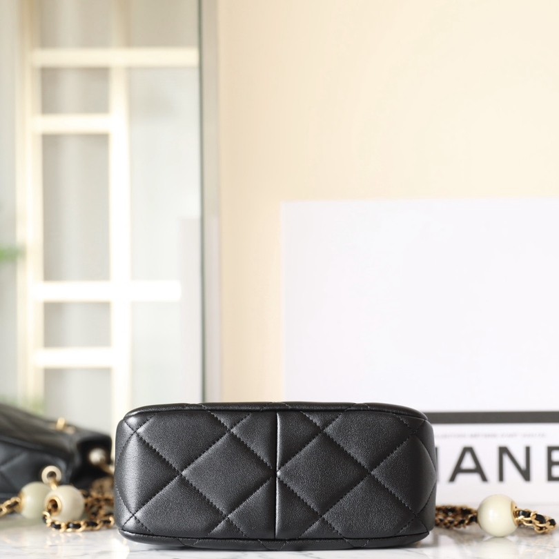 24S春夏 雙珍珠Hobo挎包黑色_4