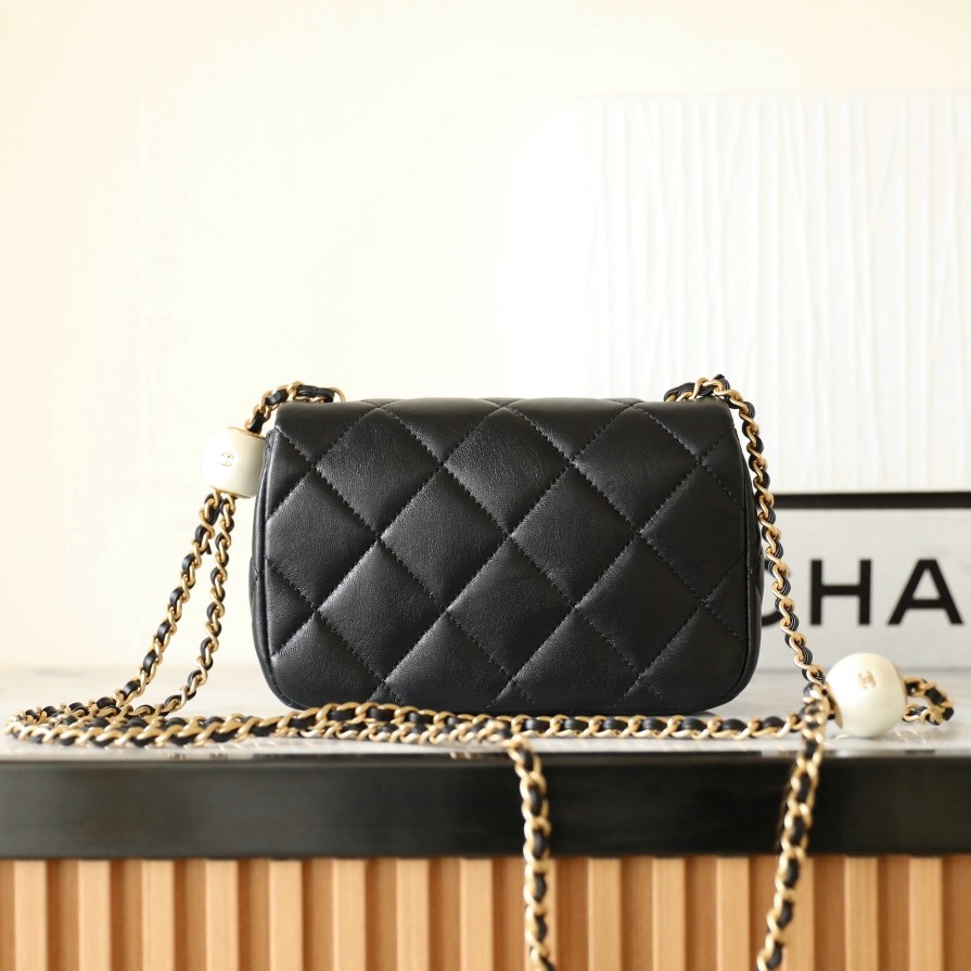 24S春夏 雙珍珠方胖子 黑色_3