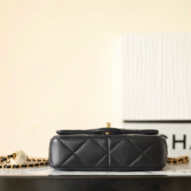 24S春夏 雙珍珠方胖子 黑色_5