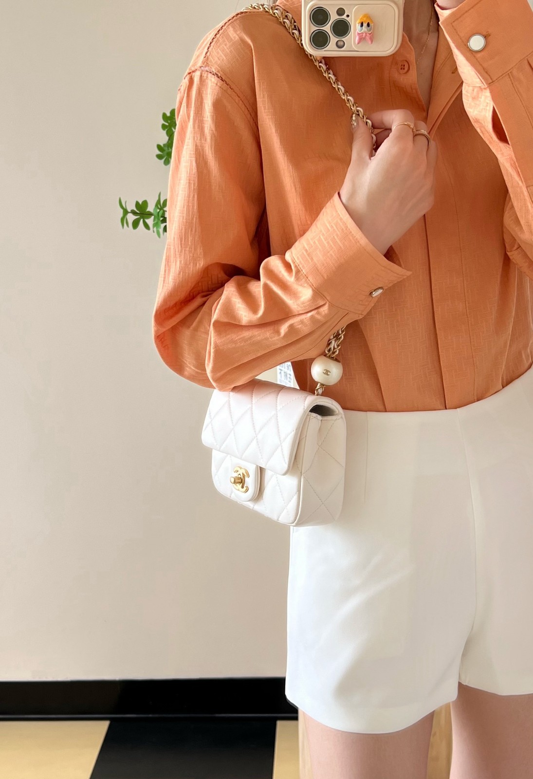 24S春夏雙珍珠方胖子 白色_7