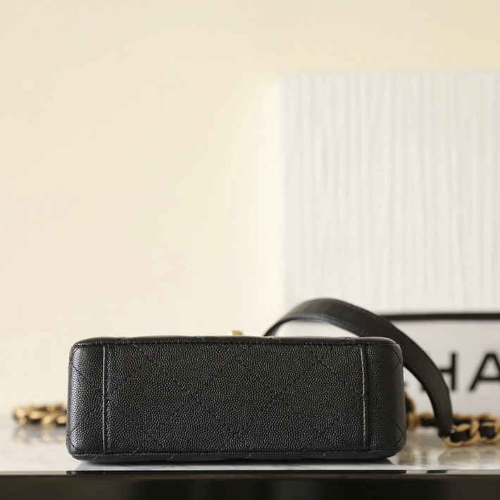 24S春夏復古鏈條手提包黑色_5