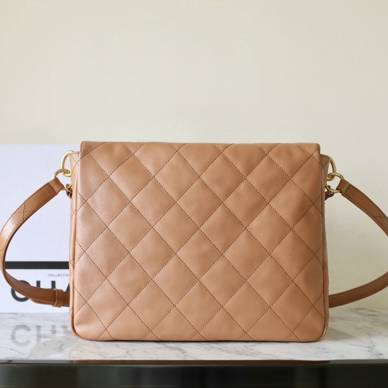 24P春夏郵差包/嬉皮 焦糖大號_3