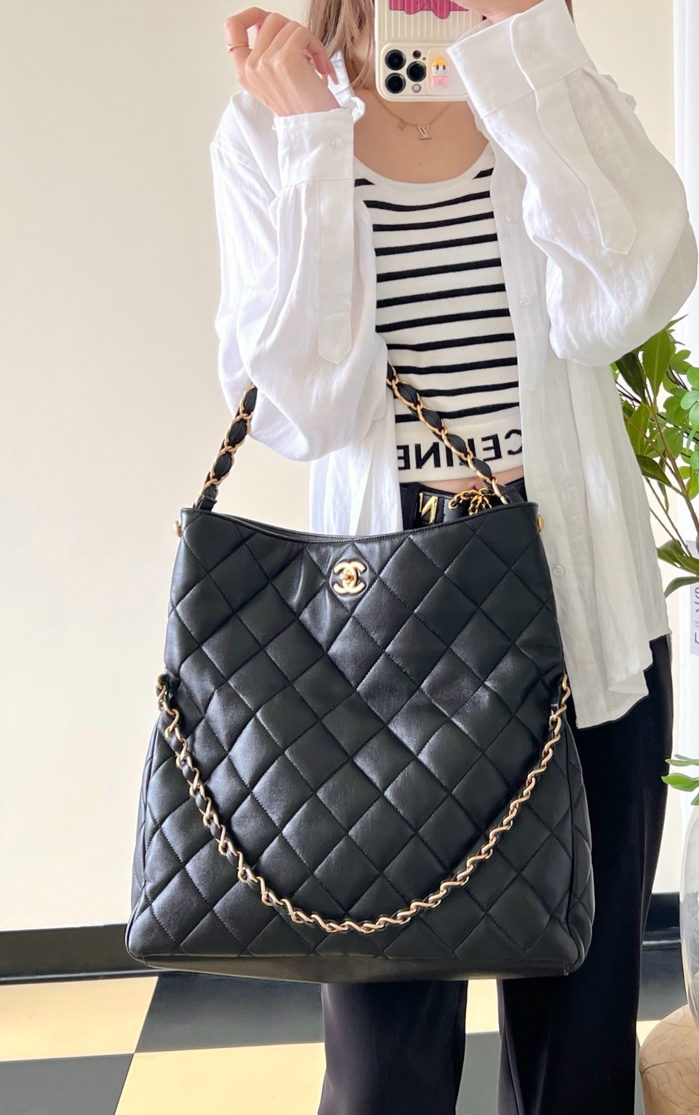 24P春夏腋下嬉皮包 黑色大號_10